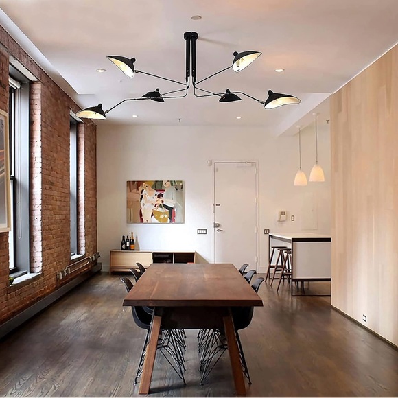 Modern Black Ceiling Light Fixture - Picture 4 of 5